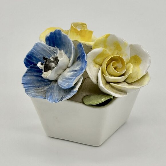 Sandford Other - Vintage Sandford Fine Bone China, Small Flower Bouquet, Blue Yellow White Marked
